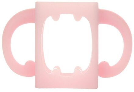 Baby Fles Universele Handvat Zachte Siliconen Brede Mond Grip Multicolor Hittebestendige Zuigflessen Accessoires T5EC roze