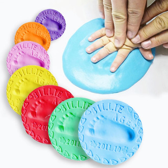 Baby Footprint DIY Toys Newborn Hand Casting Kit Baby Announcement Soft Clay Hand Paw Print Baby Print Baby Items For Newborns