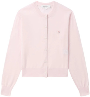 Baby Fox Patch Cardigan Sweaters Maison Kitsuné , Pink , Dames - L,M