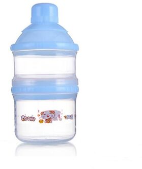 Baby Gaan Melkpoeder Box Drie Lagen 4 Lagen Baby Baby Draagbare Melk Opbergdoos Cartoon Onafhankelijke blauw dubbele laag