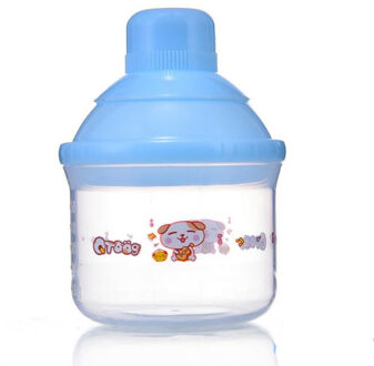 Baby Gaan Melkpoeder Box Drie Lagen 4 Lagen Baby Baby Draagbare Melk Opbergdoos Cartoon Onafhankelijke blauw single laag