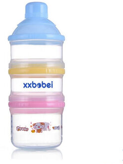 Baby Gaan Melkpoeder Box Drie Lagen 4 Lagen Baby Baby Draagbare Melk Opbergdoos Cartoon Onafhankelijke blauw three laag