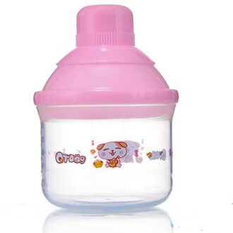 Baby Gaan Melkpoeder Box Drie Lagen 4 Lagen Baby Baby Draagbare Melk Opbergdoos Cartoon Onafhankelijke roze single laag