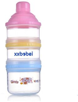 Baby Gaan Melkpoeder Box Drie Lagen 4 Lagen Baby Baby Draagbare Melk Opbergdoos Cartoon Onafhankelijke roze three laag