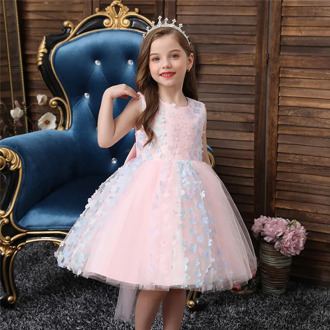 Baby Girl Dress Flower Kids Princess Dresses For Girls Wedding Party Dress Lace Applique Birthday Children Girl Toddler Clothing