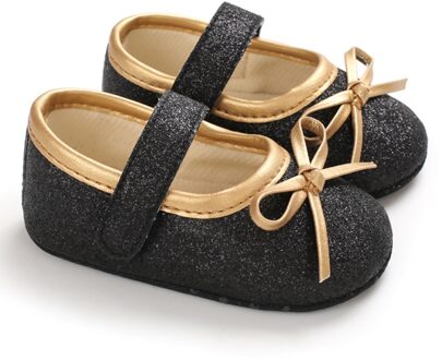 Baby Girl Leuke Strik Anti-Slip Casual Sneakers Peuter Zachte Zolen Prinses Wandelschoenen B / 0-6 months