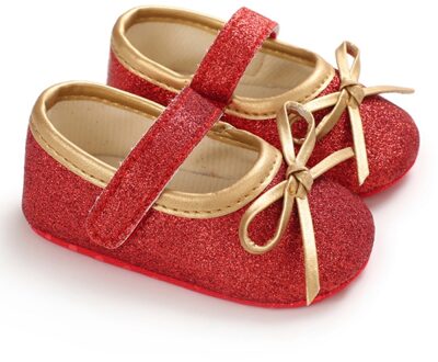 Baby Girl Leuke Strik Anti-Slip Casual Sneakers Peuter Zachte Zolen Prinses Wandelschoenen R / 0-6 months