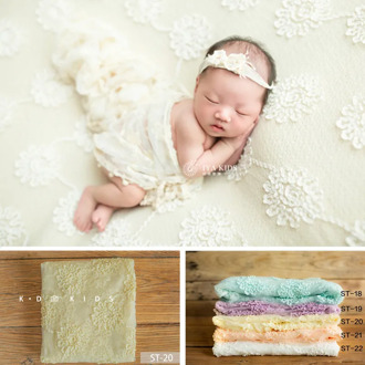 Baby Girl Newborn Photo Props 3D Flower Lace Blanket Baby Props for Photography Shoot Newborn Photo Background Blankets Flokati