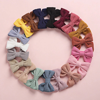 Baby Girls Hair Clips Corduroy Kids Bows Hairpins Infant Autumn Winter Barrette Butterfly Children Party Hair Accessories Cute