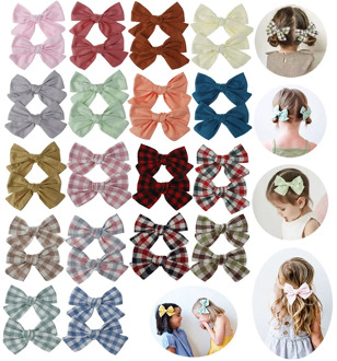 Baby Girls Print Flower Style Bow Hair Clips Headwear Children Cute Cotton Hairpins Hair Accessories 18 colors
