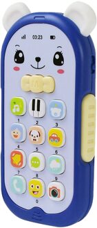 Baby Guttapercha Speelgoed Gezicht Veranderende Muziek Mobiele Telefoon Милое Аниме Slapen Artefact Simulatie Telefoon Speelgoed Blauw