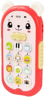 Baby Guttapercha Speelgoed Gezicht Veranderende Muziek Mobiele Telefoon Милое Аниме Slapen Artefact Simulatie Telefoon Speelgoed Rood