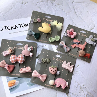 Baby Hair Clips Cartoon Hair Bows Hairpin For Girls Cute Party Hair Accessories Children Princess Barrette Infant Hairclip 5Pcs