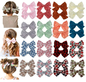 Baby Hair Clips Hair Pins For Girls Floral Bows Headband Kids Lattice Barrettes Cotton Hairpin DIY Handmade Hairband 2Pcs/Set