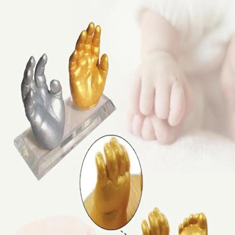 Baby Hand And Foot Print Hand And Foot Model Impression Powder Baby Handprint Footprint Kit 3D Plaster Casting Souvenir