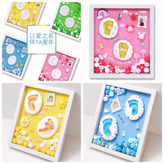 Baby Hand Foot Print Mold for Baby Powder Plaster Clay Handprint Footprint Imprint Kit Casting DIY Keepsake Baby Growth Memorial