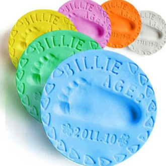 Baby Hand Print Footprint Maker Imprint Kit Casting Baby Air Drying Soft Clay Parent-child Hand Ink Pad Fingerprint Memory Funny