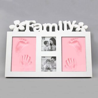 Baby Handafdruk Voetafdruk Fotolijst Baby Items Voor Pasgeborenen Souvenirs Hand Cast Gadget Aandenken Groei Gedenkteken Aanwezig roze