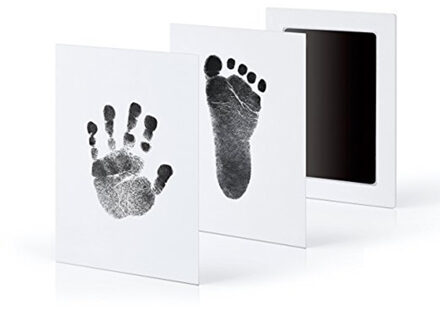 Baby Handafdruk Voetafdruk Ink Pads zonder Inkt-Touch Veilig Print Kit voor Baby Shower eerste 1st verjaardag Doop gedoopt zwart