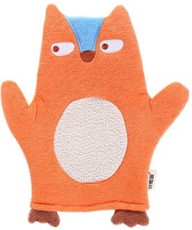 Baby Handdoek Katoen Super Zachte Leuke Wrijven Cartoon Bad Sponzen Douche Borstel Baby Handschoenen Oranje