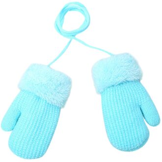 Baby Handschoenen Peuter Meisjes Jongens Outdoor Winter Patchwork Warm Houden Wanten Handschoenen Inverno Infantil Baby Wanten Kinderen Handschoenen blauw
