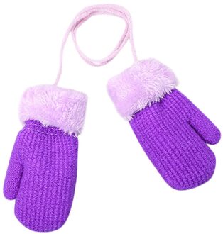 Baby Handschoenen Peuter Meisjes Jongens Outdoor Winter Patchwork Warm Houden Wanten Handschoenen Inverno Infantil Baby Wanten Kinderen Handschoenen paars