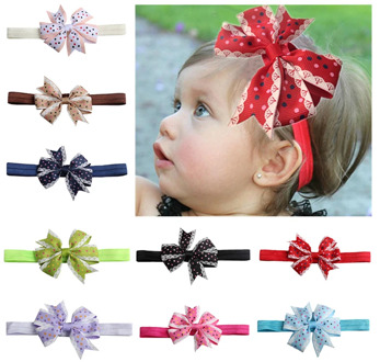 Baby Headband Children Girls Stylish Elastic Hair Accessories Dotted Bow Knot Hairband for baby Cute Hairband