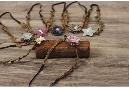 Baby headband Flower Hemp Rope Headbands For Girl Nylon Head Band Kids Retro Hairband Hair Accessories Newborn Photo Props