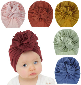 Baby Headband Hat Bowknot Print Cotton Stretchy Turban Headband Infant Head Wrap Beanie Hat Headwear Baby Girl Hair Accessories