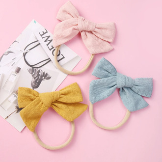 Baby Headband Jacquard Gilrs Handmake Cotton Hairbands Bows Newborn Traceless Turban Infant Autumn Winter Hair Accessories