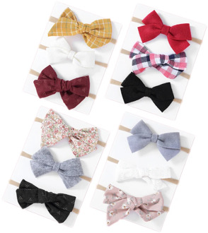 Baby Headband Set Girl Headbands Bow Children Cotton Hairband Toddler Nylon Thin Head Band Newborn Non-Woven Fabric Bandage