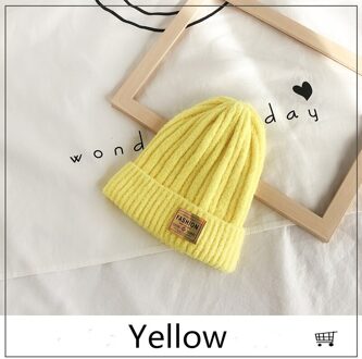 Baby Hoed Cartoon Winter Herfst Warm Gebreide Baby Cap Motorkap Jongen Meisje Caps Haak Beanie geel