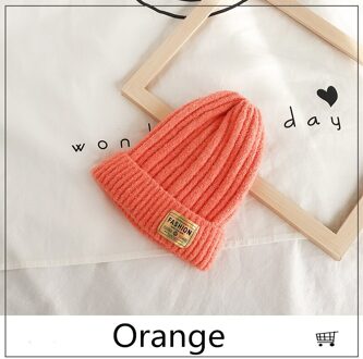 Baby Hoed Cartoon Winter Herfst Warm Gebreide Baby Cap Motorkap Jongen Meisje Caps Haak Beanie oranje