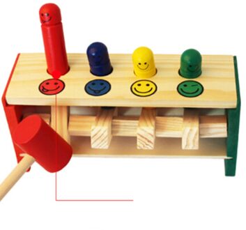 Baby Houten Hamer Speelgoed + Stok Hamer Doos Peuters Educatief Puzzel Speelgoed Voor Kinderen Houten Spel Hameren Bench Kinderen Speelgoed