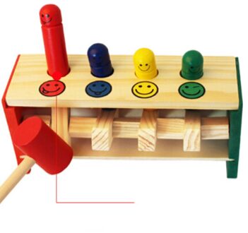 Baby Houten Speelgoed Hamer + Stok Hamer Doos Peuters Educatief Puzzel Speelgoed Voor Kinderen Houten Spel Hameren Bench Kinderen Speelgoed
