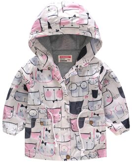 Baby Jas Winterjas Voor Meisjes Jas Kinderen Warm Hooded Dinosaurus Kat katoen Bovenkleding Jongens Jas Kinderen Kleding L30829 roze / 110
