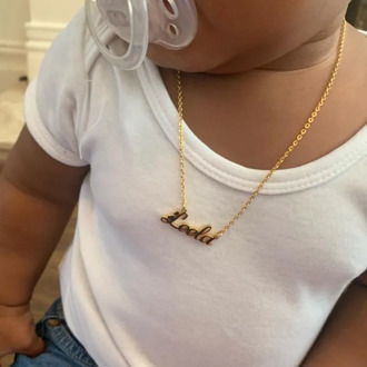Baby Jewelry Personalized Name necklace Children Necklace baby Girl Boy Necklace Custom Name Chain Gold stainless steel chain