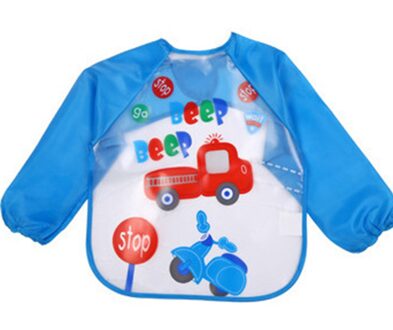 Baby Jongen Slabbetjes Waterdichte Lange Mouwen Cartoon Slabbetjes Peuter Kids Jongens Meisjes Cartoon Lange Mouwen Waterdichte Feeding Schort Bib Kiel