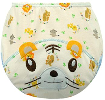 Baby Jongens Meisjes Brood Broek Cartoon Baby Ondergoed Dier Stijl Doek Luier Leren Broek Training Broek geel