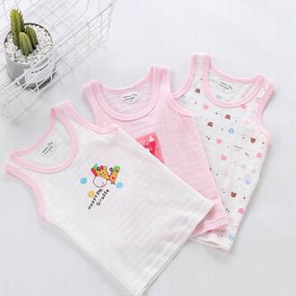 Baby Jongens Meisjes tanks tops meisjes katoenen Hemdjes vesten jongens candy kleur kids ondergoed Tanks Hemden kleding Roze