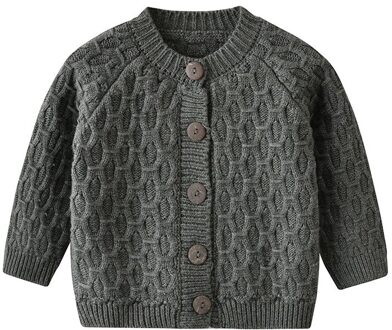 Baby Jongens Meisjes Trui Kleding Herfst Solid Gebreide Lange Mouwen Single Breasted Warm Gebreide Jas Vest Jas 0-2Y A / 90