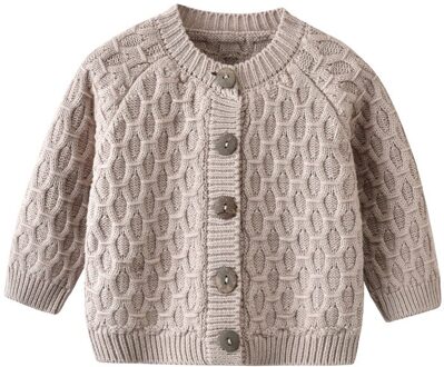 Baby Jongens Meisjes Trui Kleding Herfst Solid Gebreide Lange Mouwen Single Breasted Warm Gebreide Jas Vest Jas 0-2Y B / 90