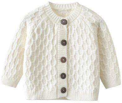 Baby Jongens Meisjes Trui Kleding Herfst Solid Gebreide Lange Mouwen Single Breasted Warm Gebreide Jas Vest Jas 0-2Y C / 80