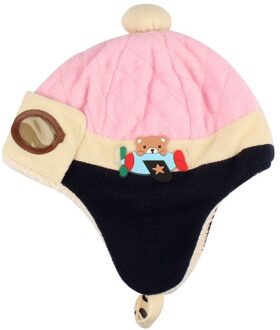 Baby Jongens Winter Warm Cap Hat Beanie Pilot Haak Oorklep Hoeden Baby Zachte Katoenen Cap Kerstcadeaus Laagste prijs roze
