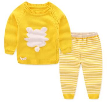 Baby katoenen trui, winter trui Geel / 12m