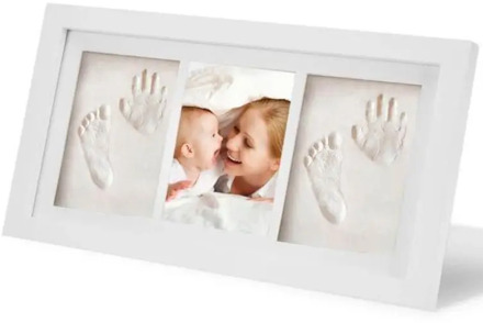 Baby Kid Children Foot Finger Hand Wooden Photo Frame Set Print Clay Ink Kit Gift Memory 23GD