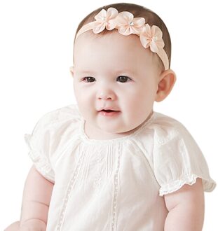 Baby Kid Meisjes Prinses Crystal Hoofdbanden Bloemen Elastische Haarband Elastische Haarbanden Head Wrap Baby Haar Accessoires Roze