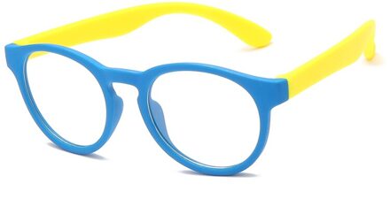 Baby Kids Anti Blauw Licht Bril Ultralight Kinderen Jongen Meisjes Flexibele Computer Transparante Leuke Brillen Brillen UV400 blauw geel