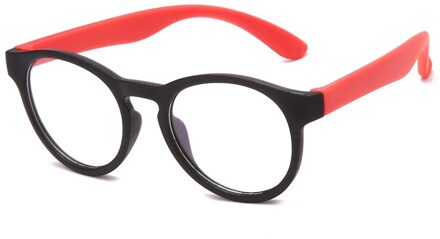 Baby Kids Anti Blauw Licht Bril Ultralight Kinderen Jongen Meisjes Flexibele Computer Transparante Leuke Brillen Brillen UV400 zwart rood