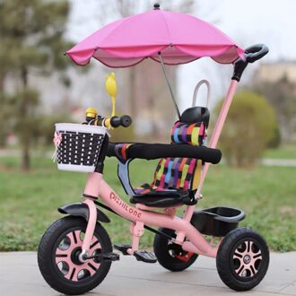 Baby Kids Joggers, Drie Wielen Kinderwagens, Loopfiets Wandelaars Voor 1-5 Jaar, 3C roze Canoby